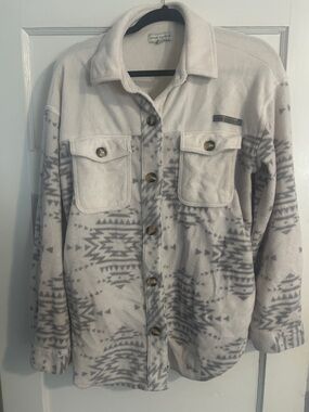 Simply Southern White Fleece Button-Up Jacket